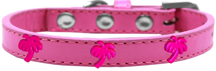 Pink Palm Tree Widget Dog Collar Bright Pink Size 10